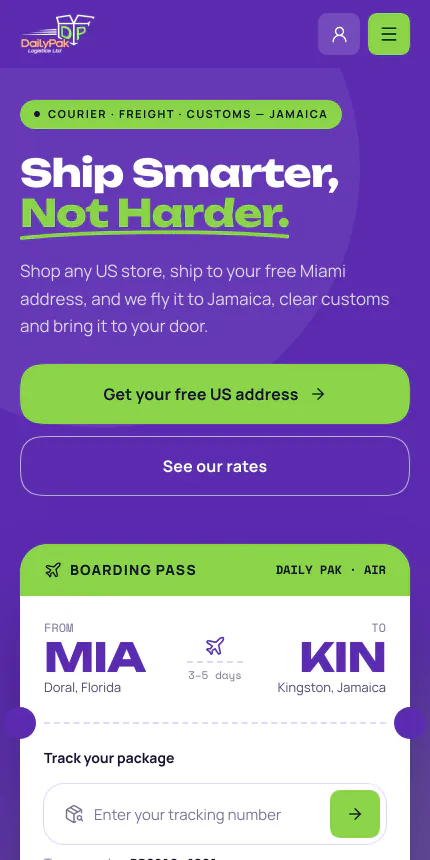 Purple Express mobile preview