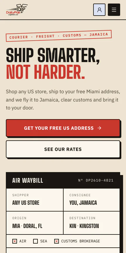 The Waybill mobile preview